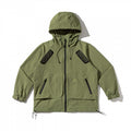 Unisex Technical Oversized Hooded Jacket with Mesh Ventilation Zones, Zipper and Drawstring Fashion Glam