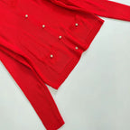 Women Fine Knit Cardigan with Decorative Buttons, Round Neckline and Patch Pockets Fashion Glam