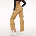 Women Cargo Pants in Relaxed Wide-Leg with Multiple Pockets and Reinforced Seams Fashion Glam