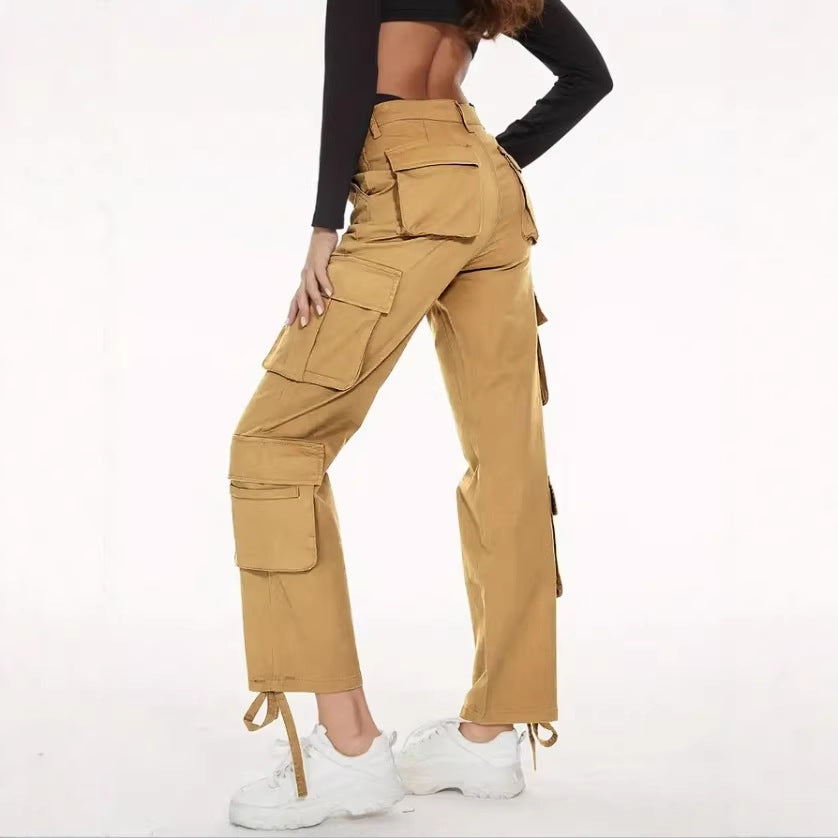 Women Cargo Pants in Relaxed Wide-Leg with Multiple Pockets and Reinforced Seams Fashion Glam