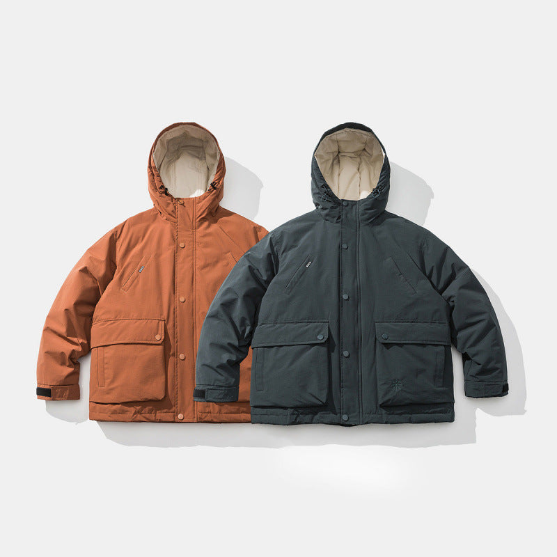Unisex Boxy Thermo Parka with hood, two-way snap button placket and adjustable sleeve cuffs Fashion Glam