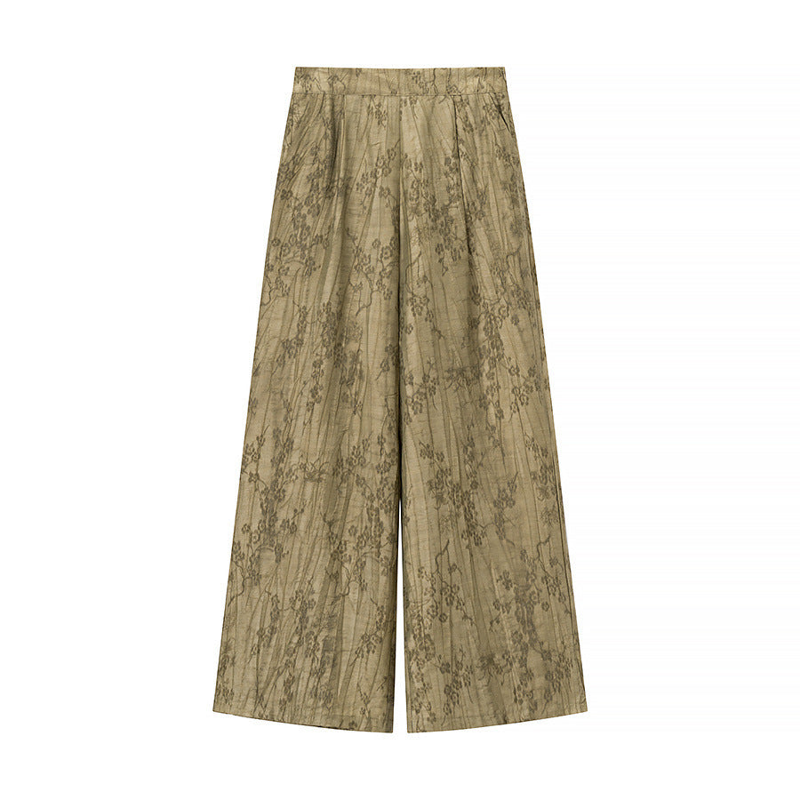Women's Two-Piece Loungewear Set made of Light Viscose with Shirt Blouse and Wide Pleated Culottes Fashion Glam