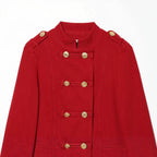 Women’s short military-inspired jacket with decorative ornate buttons Fashion Glam