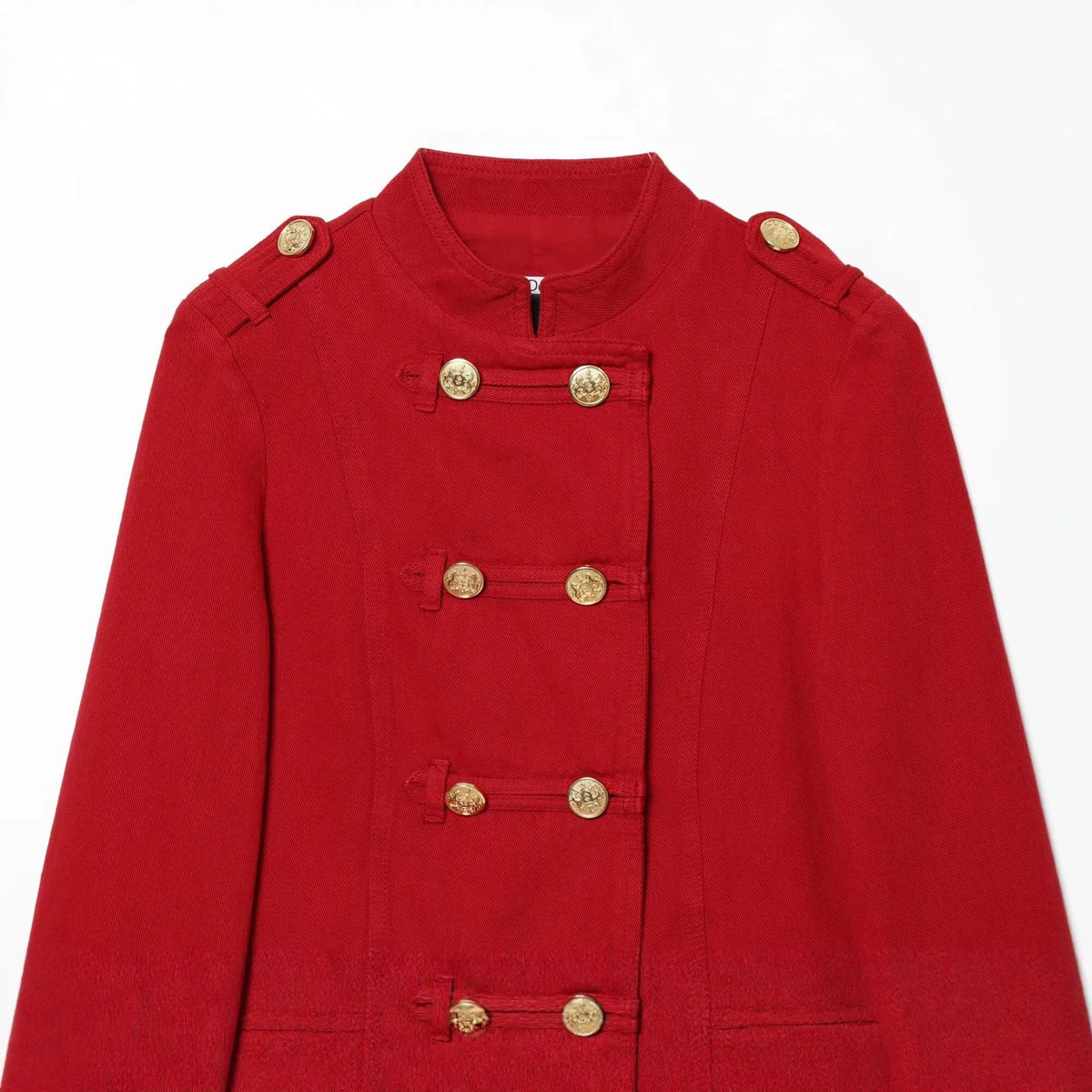 Women’s short military-inspired jacket with decorative ornate buttons Fashion Glam