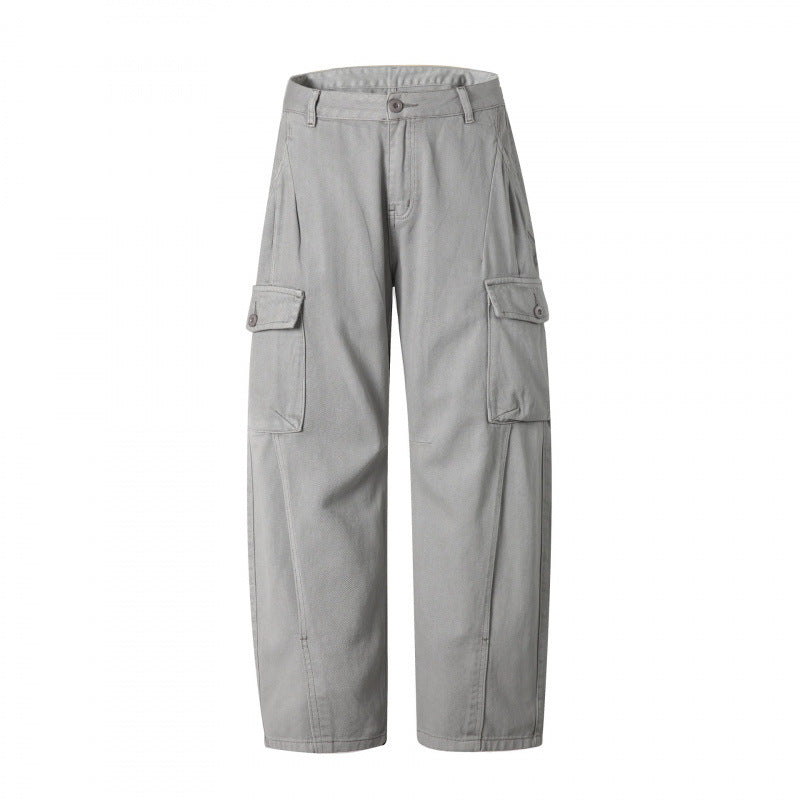 Men's Utility Style Cargo Pants with Flap Pockets and Straight Leg Fashion Glam