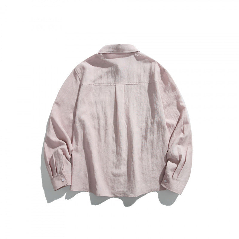 Unisex Oversize lightweight linen blend shirt with chest pocket and loose boxy cut Fashion Glam