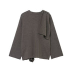 Women's Draped Oversized Cardigan with Hooded Collar and Wide Sleeves Fashion Glam