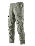 Men's Robust-Constructive Cargo Trekking Pants with Elastic Waistband and Multiple Pockets Fashion Glam