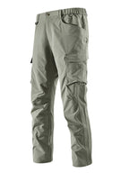 Men's Robust-Constructive Cargo Trekking Pants with Elastic Waistband and Multiple Pockets Fashion Glam