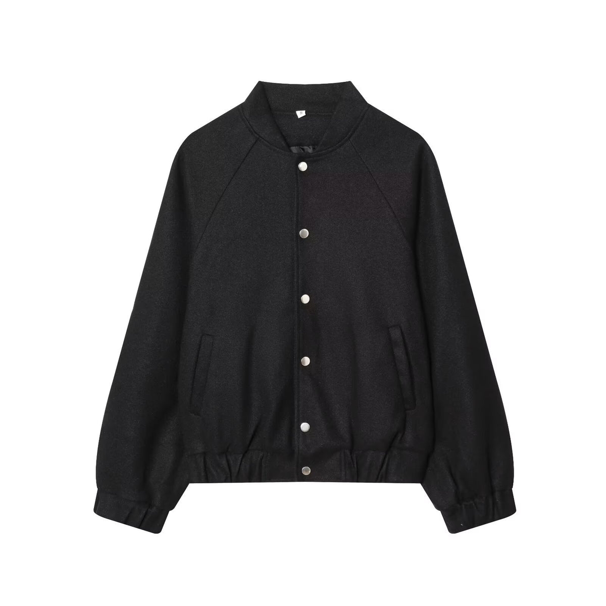 Women Oversized Wool Blend Bomber Jacket with Raglan Sleeves and Drawstring Hem Fashion Glam