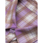 Women Oversized Check Shirt with Longline Cut, Chest Pocket and Rounded Hem Fashion Glam