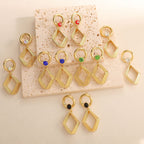 Women's Design Earrings with Geometric Wire Motif Fashion Glam
