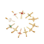 Ladies cross pendant with heart-shaped design and sparkling accents Fashion Glam