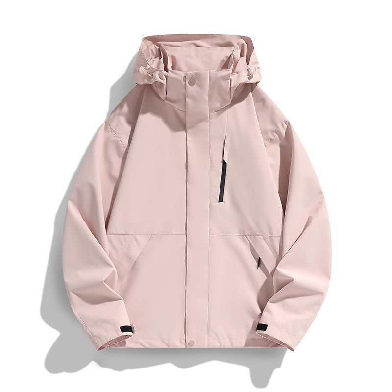 Women Oversize Softshell Hooded Jacket with Drop Shoulder, Concealed Zippers and Drawstring Fashion Glam