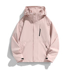 Women Oversize Softshell Hooded Jacket with Drop Shoulder, Concealed Zippers and Drawstring Fashion Glam
