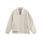 Men's Lightweight Boxy Transitional Jacket with Shirt Collar and Concealed Zipper Fashion Glam