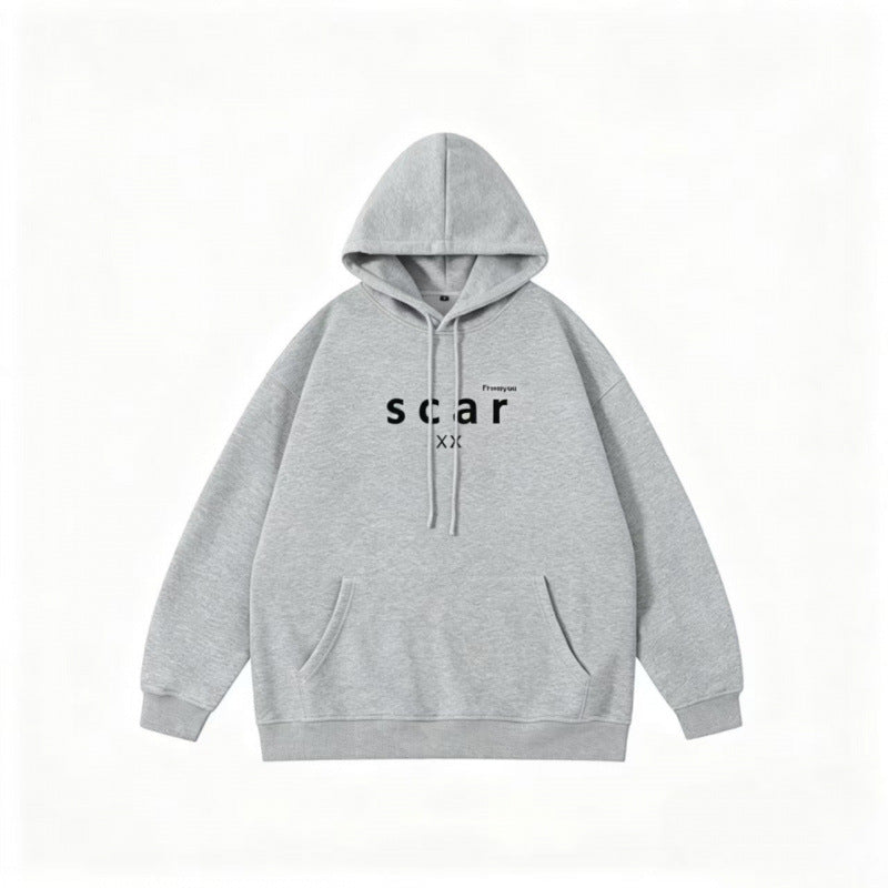 Unisex Oversize Hoodie with Kangaroo Pocket and Minimal Front Print Fashion Glam