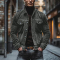 Men's cord jacket with tailored cut and snap button placket Fashion Glam