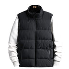 Men's Sleeveless Thermal Quilted Vest with Stand-Up Collar, Windproof Shell and Zipper Pockets Fashion Glam