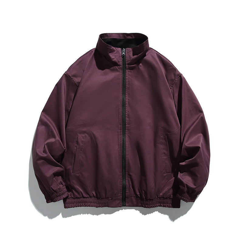 Unisex Boxy transitional jacket made of technical cotton blend with stand-up collar, front zipper, and concealed chest flap Fashion Glam