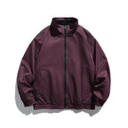 Unisex Boxy transitional jacket made of technical cotton blend with stand-up collar, front zipper, and concealed chest flap Fashion Glam