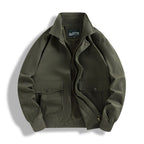 Men's Classic Field Bomber Jacket with Two-Way Zipper and Flap Pockets Fashion Glam
