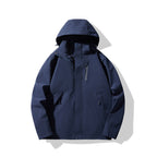 Men's Technical Waterproof Hooded Shell Jacket in Minimalist Urban Look Fashion Glam