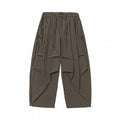 Unisex Loose-fitting technical cargo pants with elastic waistband, drawstring, and zip pockets Fashion Glam