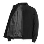 Men's lightweight blouson jacket with stand-up collar, striped lining, and zippered pockets Fashion Glam