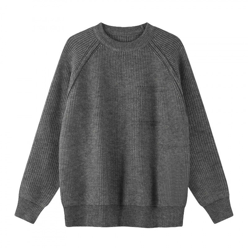 Unisex Oversize Fine Knit Sweater with Round Neck, Raglan Sleeves and Ribbed Cuffs Fashion Glam