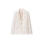 Women's Boucle Two-Piece with Tailored Longline Blazer, Heart-Shaped Bustier, and High-Waisted Shorts Fashion Glam