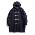 Men's wool blend duffle coat with hood and toggle closures Fashion Glam