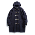 Men's wool blend duffle coat with hood and toggle closures Fashion Glam