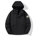 Women's waterproof hardshell outdoor jacket with hood and multifunction pockets Fashion Glam