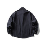 Unisex Wide Crinkle Shirt with High Standing Collar and Concealed Button Placket Fashion Glam