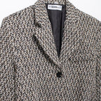 Women's Longline Tweed Blazer with Flap Pockets and Waist Belt Fashion Glam
