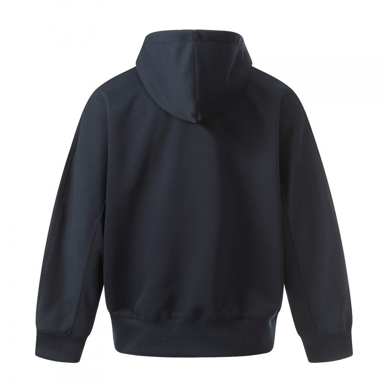 Men's Boxy Hoodie with Half Zipper, Reinforced Placket and Clean Minimal Design Fashion Glam