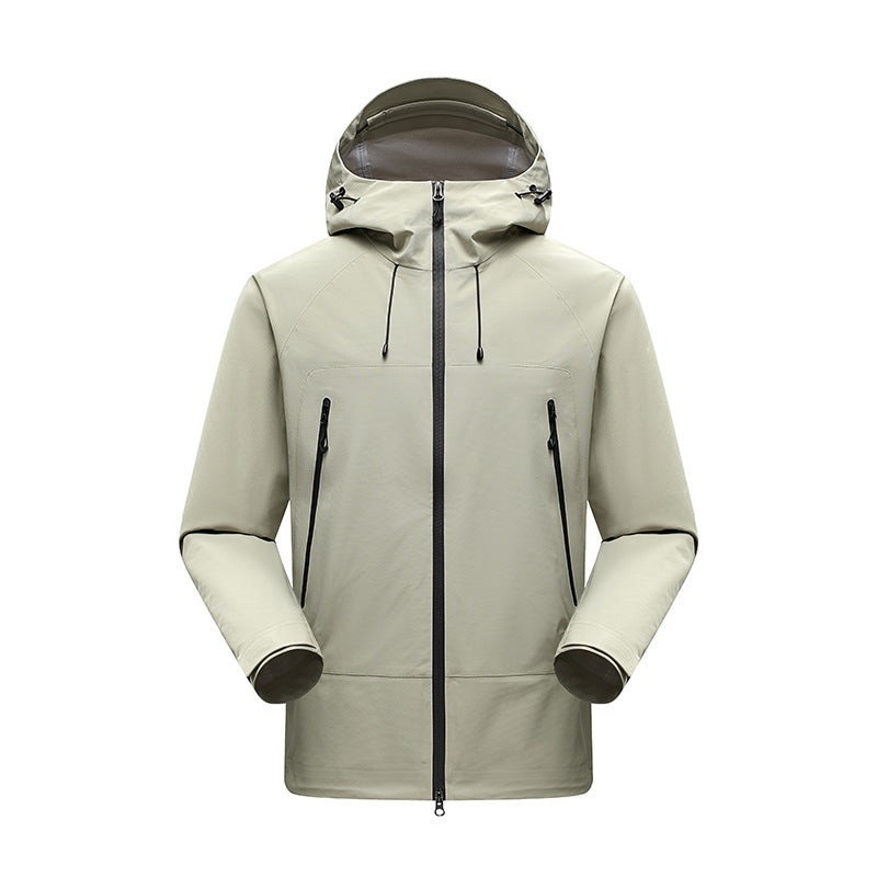 Men's Minimalistic technical three-layer softshell jacket with sealed seams and waterproof front zipper Fashion Glam