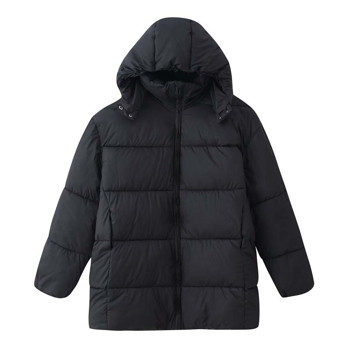 Women's Oversize Padded Coat with Hood and Quilted Thermal Filling Fashion Glam
