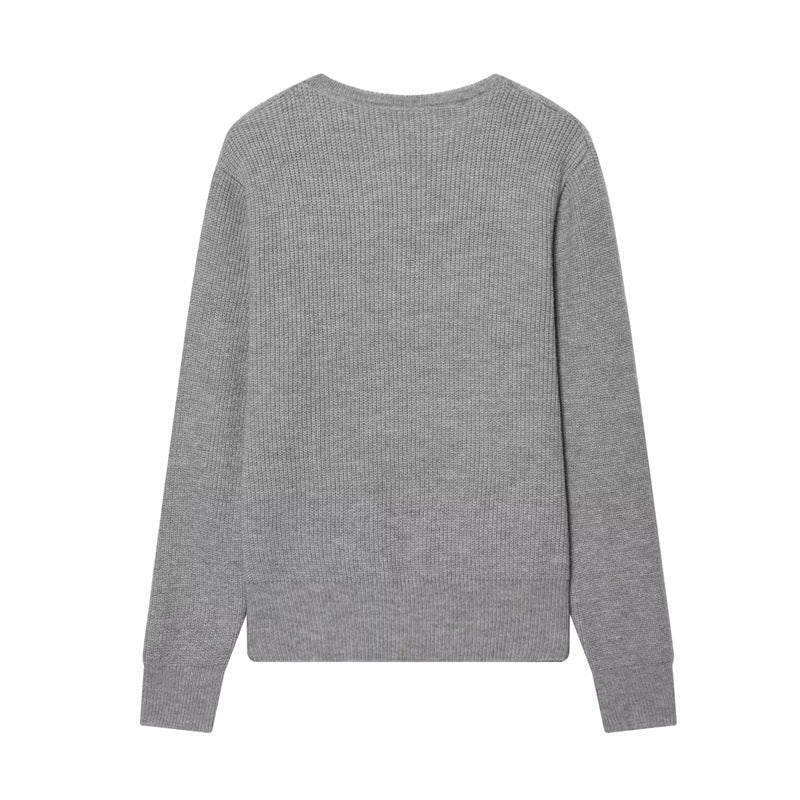 Women's two-layer fine knit cardigan with integrated under top and heart buttons Fashion Glam