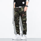 Men's Camouflage Cargo Jogging Pants with Tapered Cut, Elastic Waistband, and Multifunctional Pockets Fashion Glam