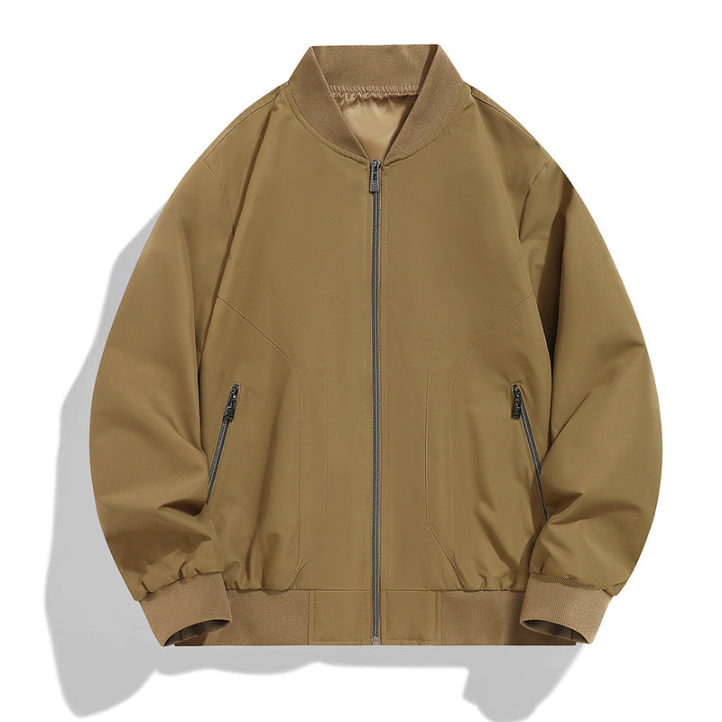 Men's Lightweight Windproof Bomber Jacket with Zipper, Ribbed Cuffs and Concealed Side Pockets Fashion Glam