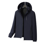 Men's Minimalistic Hooded Softshell Jacket with Sealed Zippers and Elastic Cuffs Fashion Glam