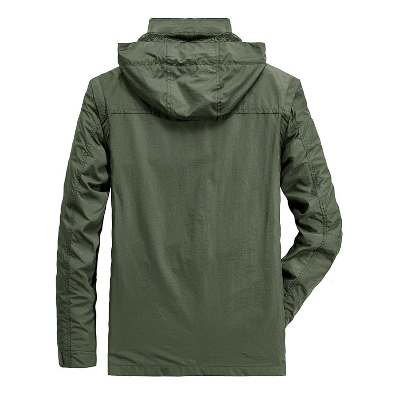 Men's field parka with detachable hood, breathable mesh lining, and versatile front pockets Fashion Glam
