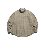 Men's Oversized Checkered Button-Down Shirt with Chest Pocket and Rounded Hem Fashion Glam