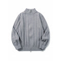 Unisex Zip Sweater with Stand-Up Collar and Vertical Structure Fashion Glam