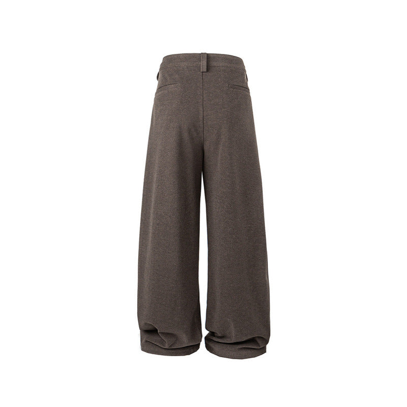 Women's Wide Palazzo Pants with High Waist, Pleats and Turned Hem Fashion Glam