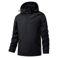 Men's lightweight packable rain and wind jacket with adjustable hood and microfleece collar Fashion Glam