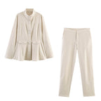 Women's Slim Straight Fabric Trousers with Concealed Zipper and Side Pockets Fashion Glam