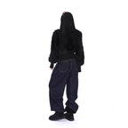 Women's Short Faux Fur Bomber Jacket with Boxy Silhouette and Zipper Detail Fashion Glam